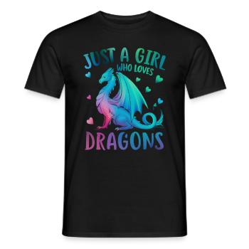 T-shirt Dragon Conte de fées Dragon Kanji japonais - T-shirt homme - noir - Devant - AI Model Male 178 light (178cm)