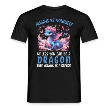 T-shirt Dragon Conte de fées Dragon Kanji japonais - T-shirt homme - noir - Devant - AI Model Male 178 light (178cm)