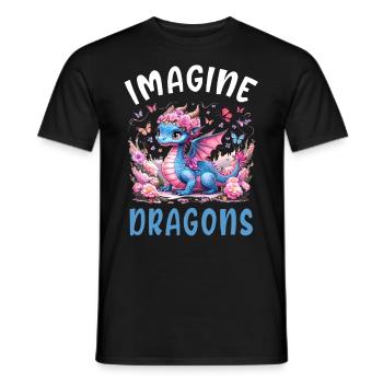 T-shirt Dragon Conte de fées Dragon Kanji japonais - T-shirt homme - noir - Devant - AI Model Male 178 light (178cm)