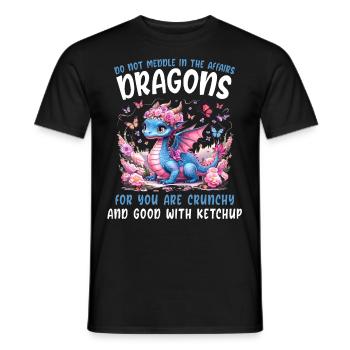 T-shirt Dragon Conte de fées Dragon Kanji japonais - T-shirt homme - noir - Devant - AI Model Male 178 light (178cm)