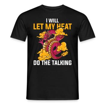 T-shirt Dragon Conte de fées Dragon Kanji japonais - T-shirt homme - noir - Devant - AI Model Male 178 light (178cm)