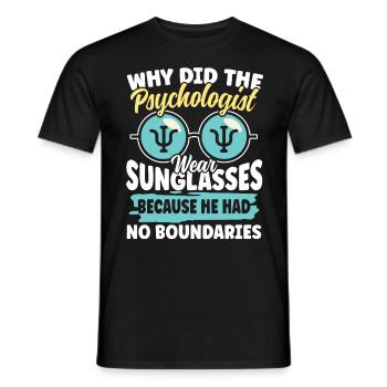 Why did the Psychologist wear Sunglasses - Männer T-Shirt - Schwarz - Vorne - AI Model Male 178 light (178cm)
