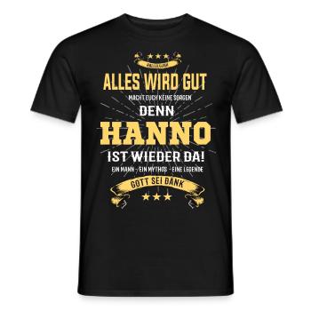 Everything's going to be alright, because Hanno Ist da Outfit - Men's T-Shirt - black - Front - AI Model Male 178 light (178cm)