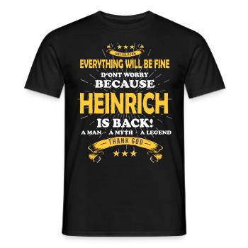 Tout ira bien Heinrich est de retour - T-shirt homme - noir - Devant - AI Model Male 178 light (178cm)