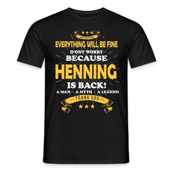 Tout ira bien Henning est de retour - T-shirt homme - noir - Devant - AI Model Male 178 light (178cm)