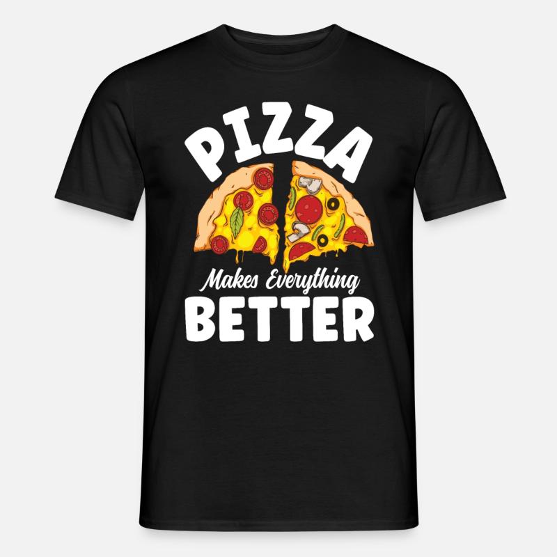 Pizza Makes Everything Better - Männer T-Shirt - Schwarz