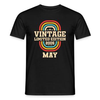 19. Geburtstag Mai Jahrgang 2005 Geschenkidee - Männer T-Shirt - Schwarz - Vorne - AI Model Male 178 light (178cm)