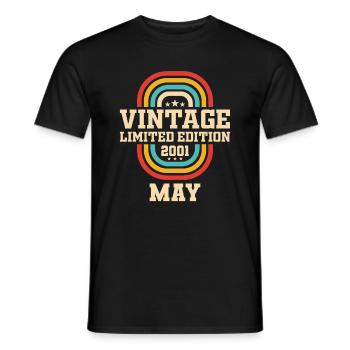 23. Geburtstag Mai Jahrgang 2001 Geschenkidee - Männer T-Shirt - Schwarz - Vorne - AI Model Male 178 light (178cm)