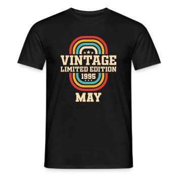 29th Birthday May Vintage 1995 Gift Idea - Men's T-Shirt - black - Front - AI Model Male 178 light (178cm)