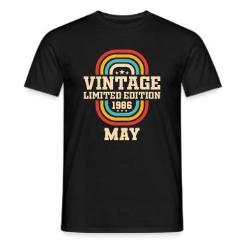 38th Birthday May Vintage 1986 Gift Idea - Men's T-Shirt - black - Front - AI Model Male 178 light (178cm)