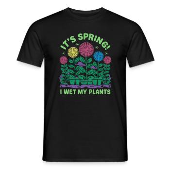 It's Spring I'm So Excited I Wet My Plants - Männer T-Shirt - Schwarz - Vorne - AI Model Male 178 light (178cm)