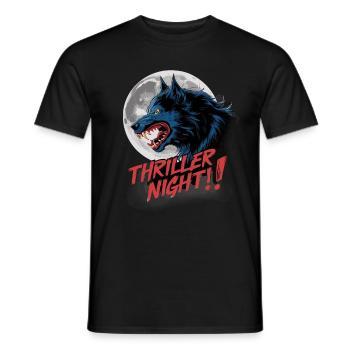 Thriller Nacht der Werwölfe und Mondscheinheulen - Männer T-Shirt - Schwarz - Vorne - AI Model Male 178 light (178cm)