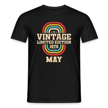 54. Geburtstag Mai Jahrgang 1970 Geschenkidee - Männer T-Shirt - Schwarz - Vorne - AI Model Male 178 light (178cm)