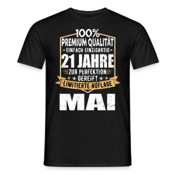 21ème anniversaire mai millésime 2003 idée cadeau - T-shirt homme - noir - Devant - AI Model Male 178 light (178cm)