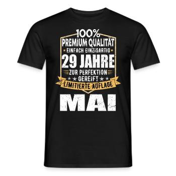 29. Geburtstag Mai Jahrgang 1995 Geschenkidee - Männer T-Shirt - Schwarz - Vorne - AI Model Male 178 light (178cm)