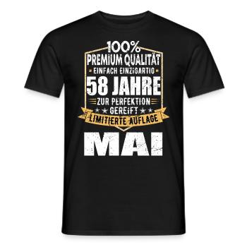 58ème anniversaire mai vintage 1966 idée cadeau - T-shirt homme - noir - Devant - AI Model Male 178 light (178cm)