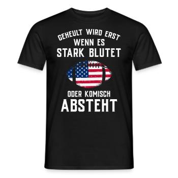 American Football Tshirt Men's Kids Football - Men's T-Shirt - black - Front - AI Model Male 178 light (178cm)