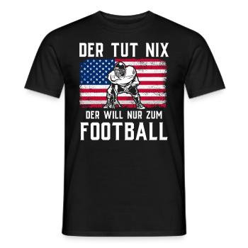 American Football Tshirt Men's Kids Football - Men's T-Shirt - black - Front - AI Model Male 178 light (178cm)