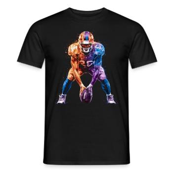 American Football Tshirt Men's Kids Football - Men's T-Shirt - black - Front - AI Model Male 178 light (178cm)