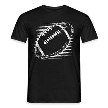 American Football Tshirt Men's Kids Football - Men's T-Shirt - black - Front - AI Model Male 178 light (178cm)