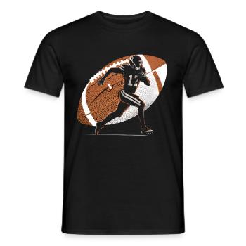American Football Tshirt Men's Kids Football - Men's T-Shirt - black - Front - AI Model Male 178 light (178cm)