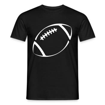 American Football Tshirt Men's Kids Football - Men's T-Shirt - black - Front - AI Model Male 178 light (178cm)