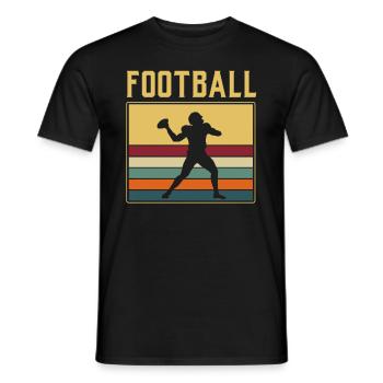 American Football Tshirt Men's Kids Football - Men's T-Shirt - black - Front - AI Model Male 178 light (178cm)