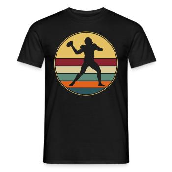 American Football Gift Kids Football Player - Men's T-Shirt - black - Front - AI Model Male 178 light (178cm)