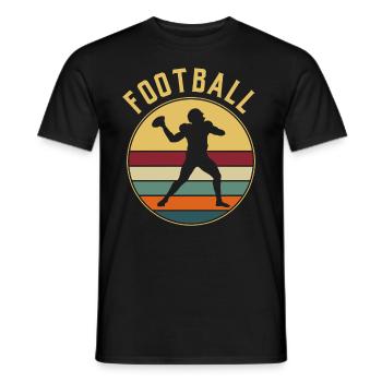 American Football Gift Kids Football Player - Men's T-Shirt - black - Front - AI Model Male 178 light (178cm)