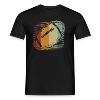 American Football Tshirt Herren Kinder Football - Männer T-Shirt - Schwarz - Vorne - AI Model Male 178 light (178cm)
