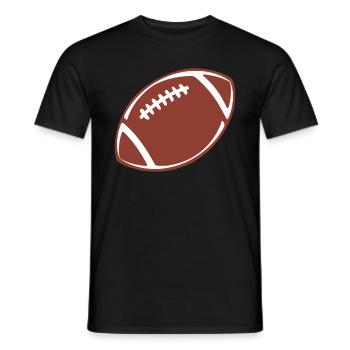 American Football Tshirt Men's Kids Football - Men's T-Shirt - black - Front - AI Model Male 178 light (178cm)