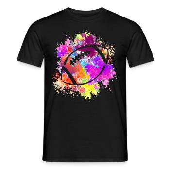 American Football Tshirt Men's Kids Football - Men's T-Shirt - black - Front - AI Model Male 178 light (178cm)