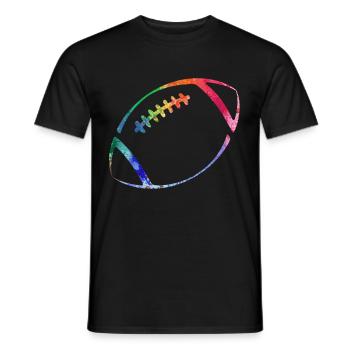 American Football Tshirt Men's Kids Football - Men's T-Shirt - black - Front - AI Model Male 178 light (178cm)