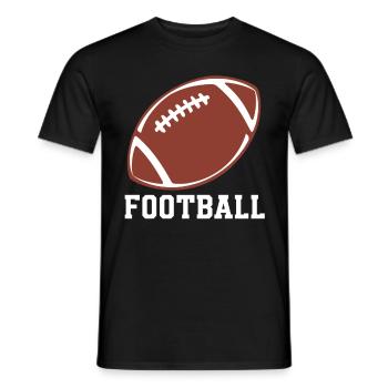 American Football Tshirt Men's Kids Football - Men's T-Shirt - black - Front - AI Model Male 178 light (178cm)