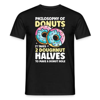 Philosophy of Donuts It takes 2 Doughnut Halves - Männer T-Shirt - Schwarz - Vorne - AI Model Male 178 light (178cm)