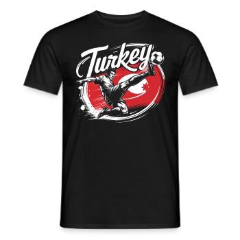 Turkey Gift Turkey Football Soccer Europe Turk - Men's T-Shirt - black - Front - AI Model Male 178 light (178cm)