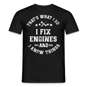 Mécanicien automobile, mécatronicien, technicien tournevis, dictons - T-shirt homme - noir - Devant - AI Model Male 178 light (178cm)