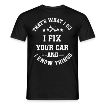 Mécanicien automobile, mécatronicien, technicien tournevis, dictons - T-shirt homme - noir - Devant - AI Model Male 178 light (178cm)