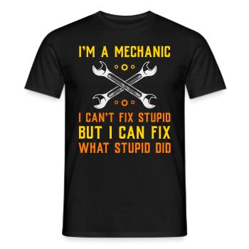 Mécanicien automobile, mécatronicien, technicien tournevis, dictons - T-shirt homme - noir - Devant - AI Model Male 178 light (178cm)