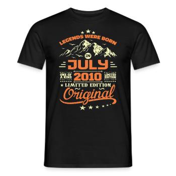 Juli 2010 Geburtstagsgeschenk Juli 2010 - Männer T-Shirt - Schwarz - Vorne - AI Model Male 178 light (178cm)