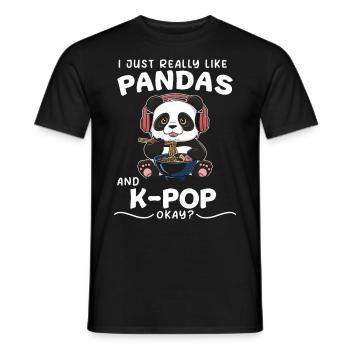 Panda Panda Bear Funny - Men's T-Shirt - black - Front - AI Model Male 178 light (178cm)