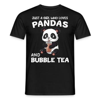 Panda Panda Bear Funny - Men's T-Shirt - black - Front - AI Model Male 178 light (178cm)