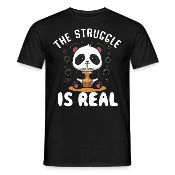 Panda Panda Bear Funny - Men's T-Shirt - black - Front - AI Model Male 178 light (178cm)