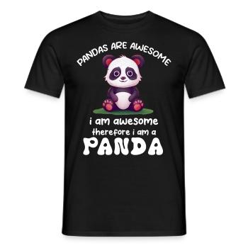 Panda Panda Bear Funny - Men's T-Shirt - black - Front - AI Model Male 178 light (178cm)