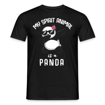 Panda Panda Bear Funny - Men's T-Shirt - black - Front - AI Model Male 178 light (178cm)