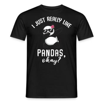 Panda Panda Bear Funny - Men's T-Shirt - black - Front - AI Model Male 178 light (178cm)