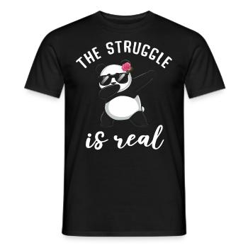 Panda Panda Bear Funny - Men's T-Shirt - black - Front - AI Model Male 178 light (178cm)