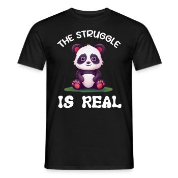 Panda Panda Bear Funny - Men's T-Shirt - black - Front - AI Model Male 178 light (178cm)