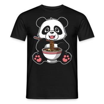 Panda Panda Bear Funny - Men's T-Shirt - black - Front - AI Model Male 178 light (178cm)