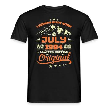 Juillet 1984 Cadeau D’anniversaire Juillet 1984 - T-shirt homme - noir - Devant - AI Model Male 178 light (178cm)